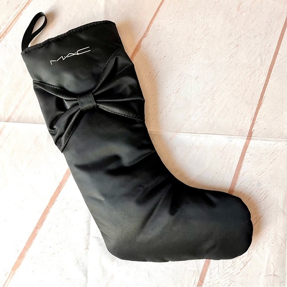 MAC Cosmetics Black Satin Bow Christmas Stocking - Picture 2 of 5